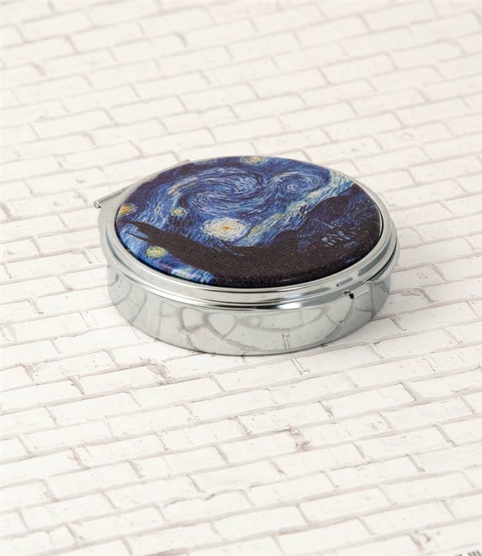 Van Gogh Starry Night Round Accessories Box/ Pill Box