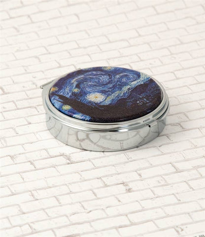 Van Gogh Starry Night Round Accessories Box/ Pill Box