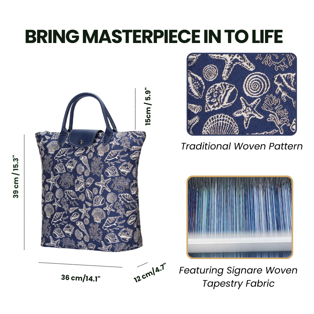 SEA SHELL FOLDAWAY GROCERY BAG