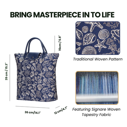 SEA SHELL FOLDAWAY GROCERY BAG