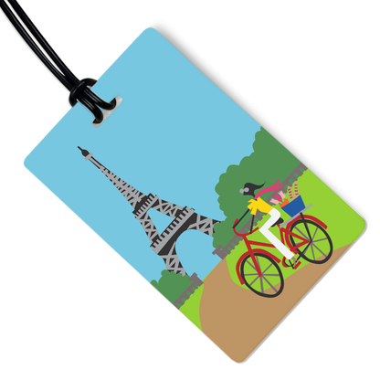 Tour Eiffel Luggage Tag w/ Black Strap