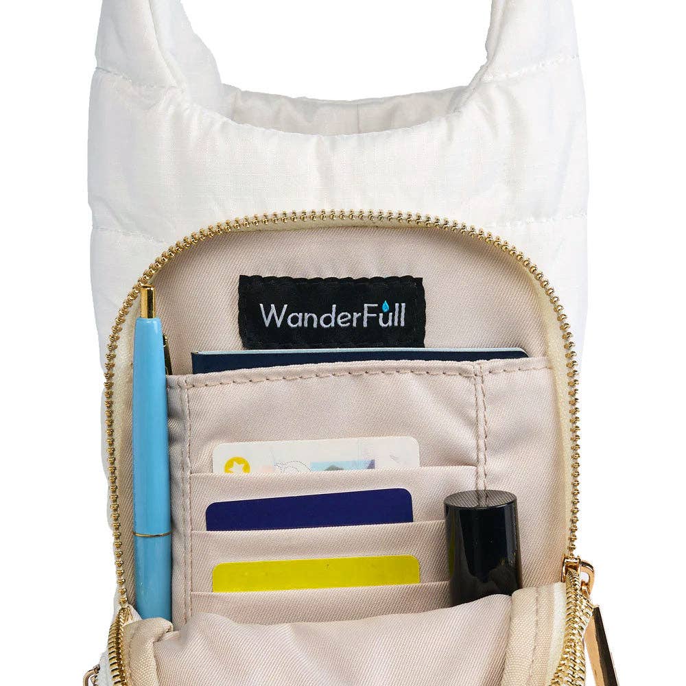 White Ripstop HydroBag® with Black and White Striped Strap