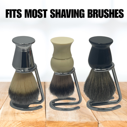 Chrome Shaving Brush Stand – Compact 2.75” Tall Metal Holder
