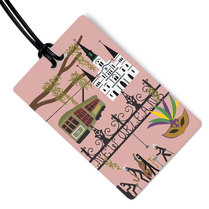 New Orleans Luggage Tag w/ Black Strap