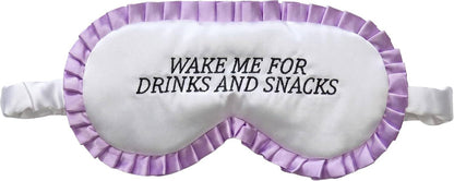 Adjustable Ruffle Satin Sleep Eye Mask - Wake Me For Drinks