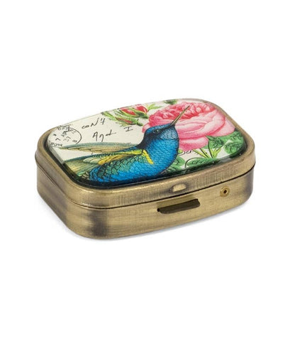 Blue Hummingbird Pill Box