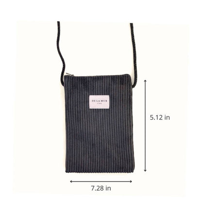 Corduroy Phone Sleeve – Charcoal Gray (Boni)