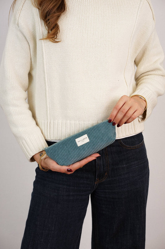 Corduroy Pencil Case – Teal (Jade)