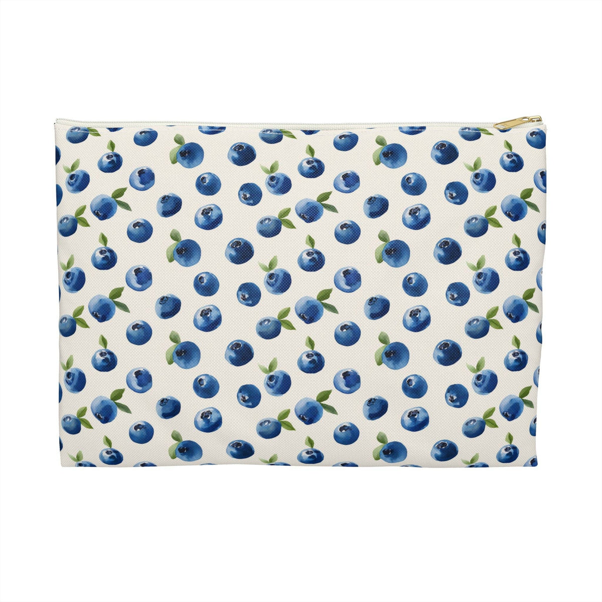 Maine Blueberry Flat Zipper Pouch | Coastal Cosmetic Bag, Travel Organizer