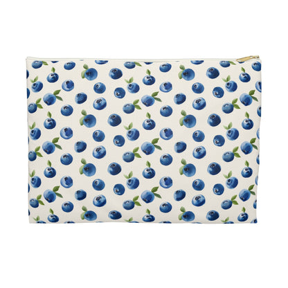 Maine Blueberry Flat Zipper Pouch | Coastal Cosmetic Bag, Travel Organizer