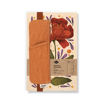 Burgundy Bloom Layflat Notebook & Pouch Set NBPOUCHSET1378L