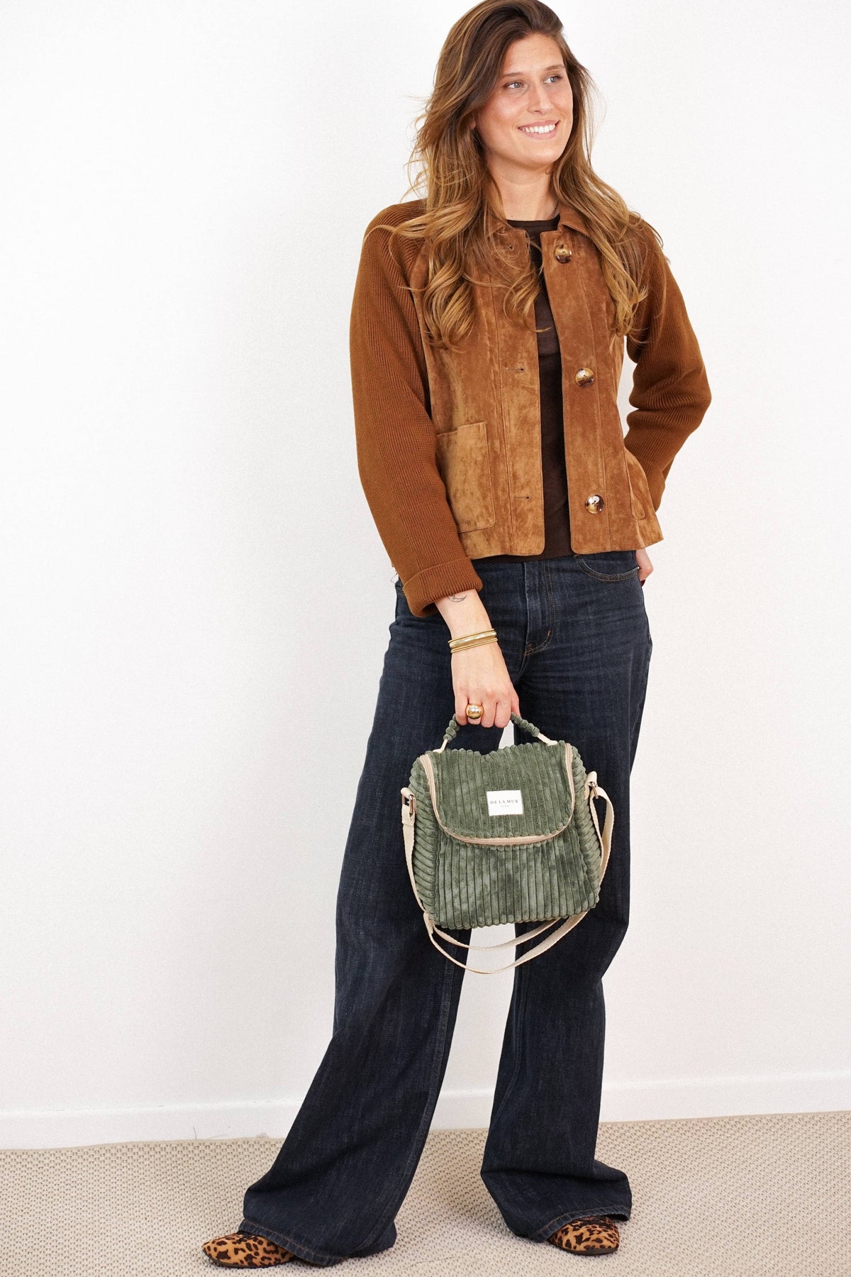 Corduroy Lunch Bag – Olive Green (Musgo)
