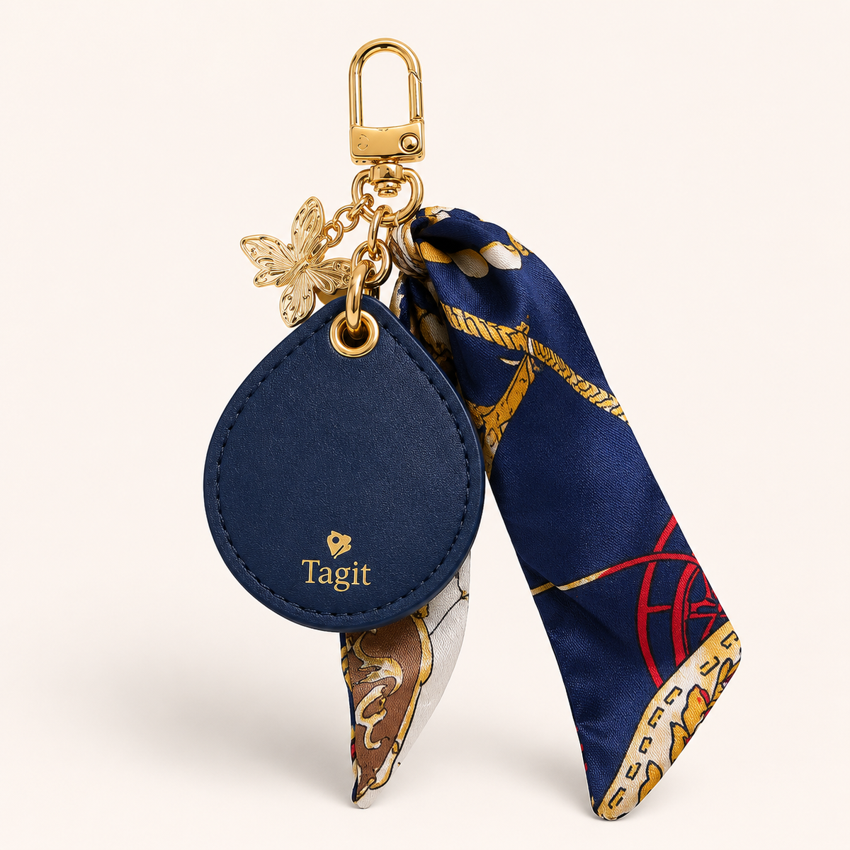 Spirit Animal AirTag Bag Charm — Deep Blue Butterfly