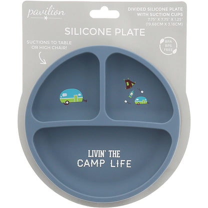 Camp Life - 7.75" Divided Silicone Suction Plate