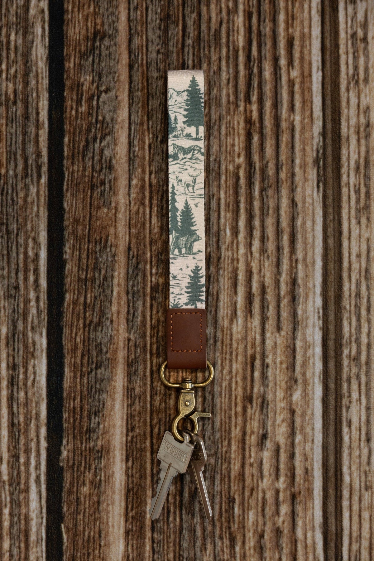 Woodland Landscape Wristlet Keychain