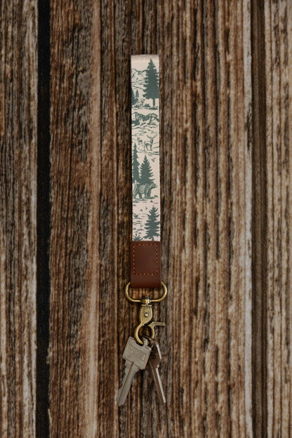 Woodland Landscape Wristlet Keychain