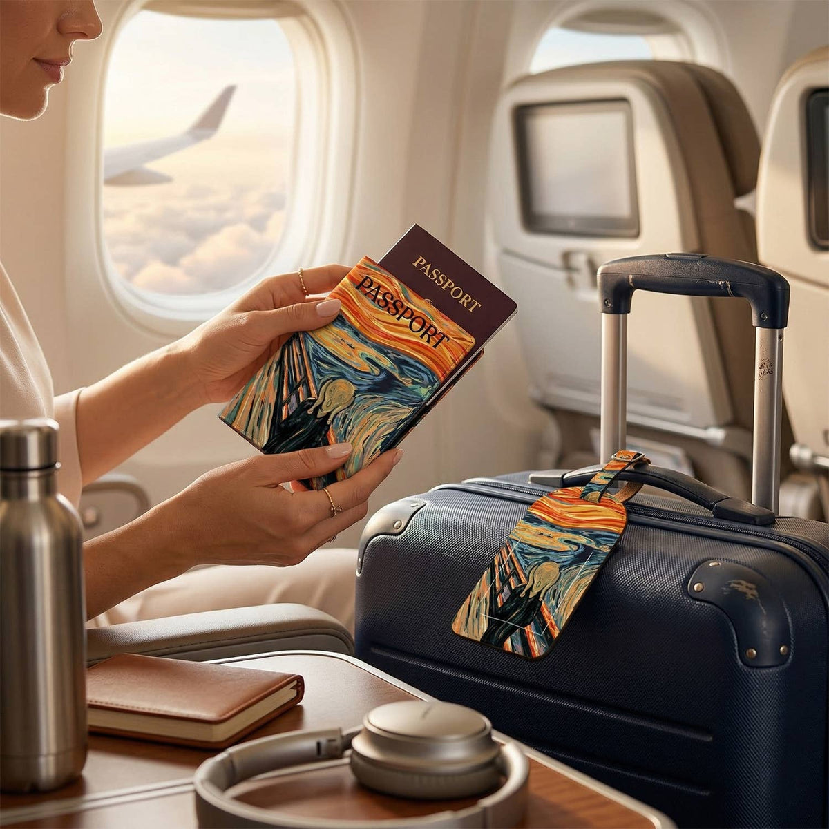 Passport Holder & Luggage Tag Set – Leather Travel Accessory