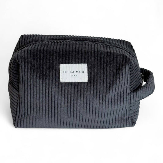 Corduroy Squared Toiletry Bag – Charcoal Gray (Boni)