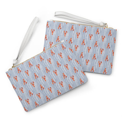 Coastal Lobster Stripe Wristlet Clutch