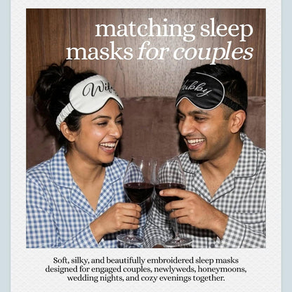 Luxury Satin Sleep Eye Mask: 2 Pack - Wifey & Hubby