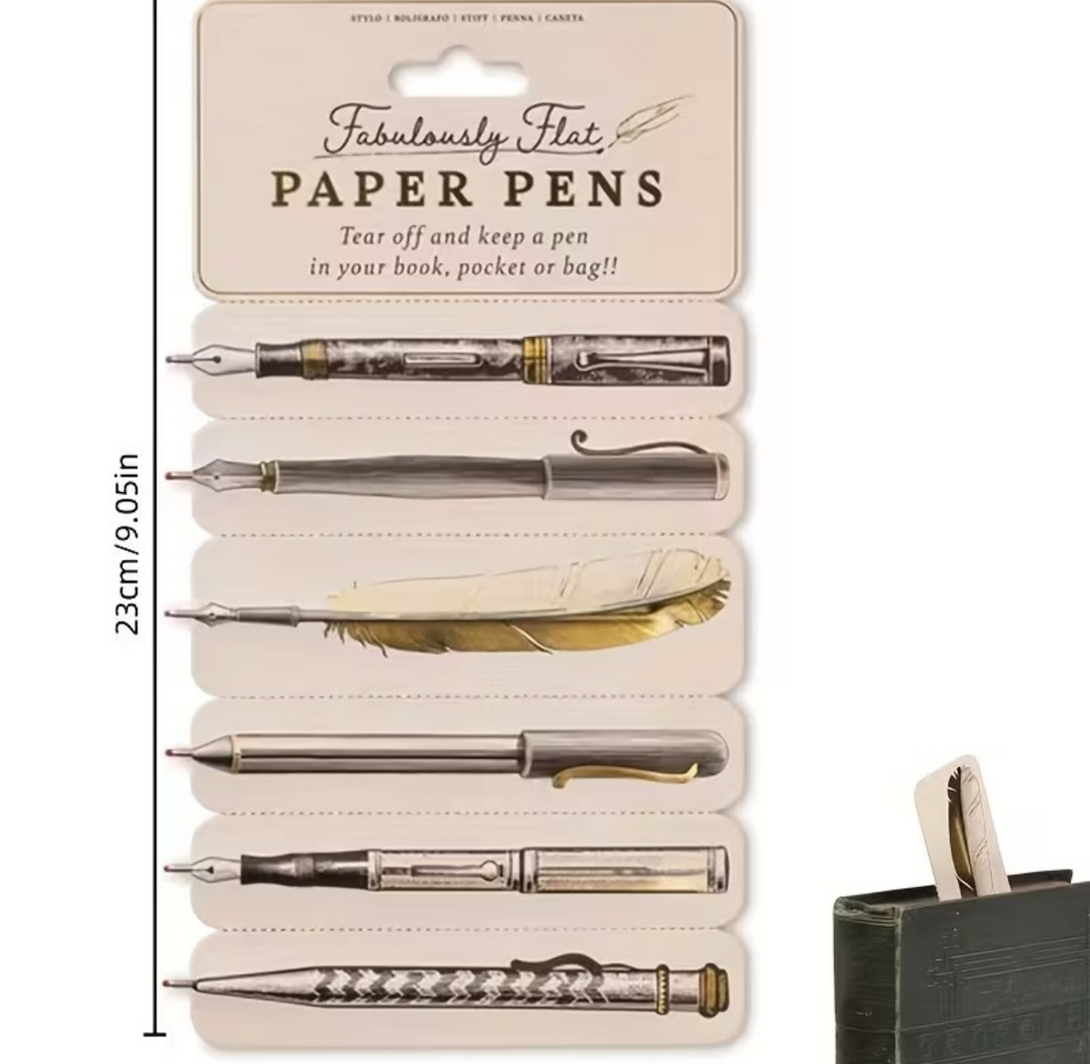 Fabulously Flat Paper Pens, Flat Bookmark Pen, Pen Bookmarks, Smooth Writing Pen, Practical Black Ink Double-Sided Ultra-Thin Paper Pen, for Writing And Marking Pages