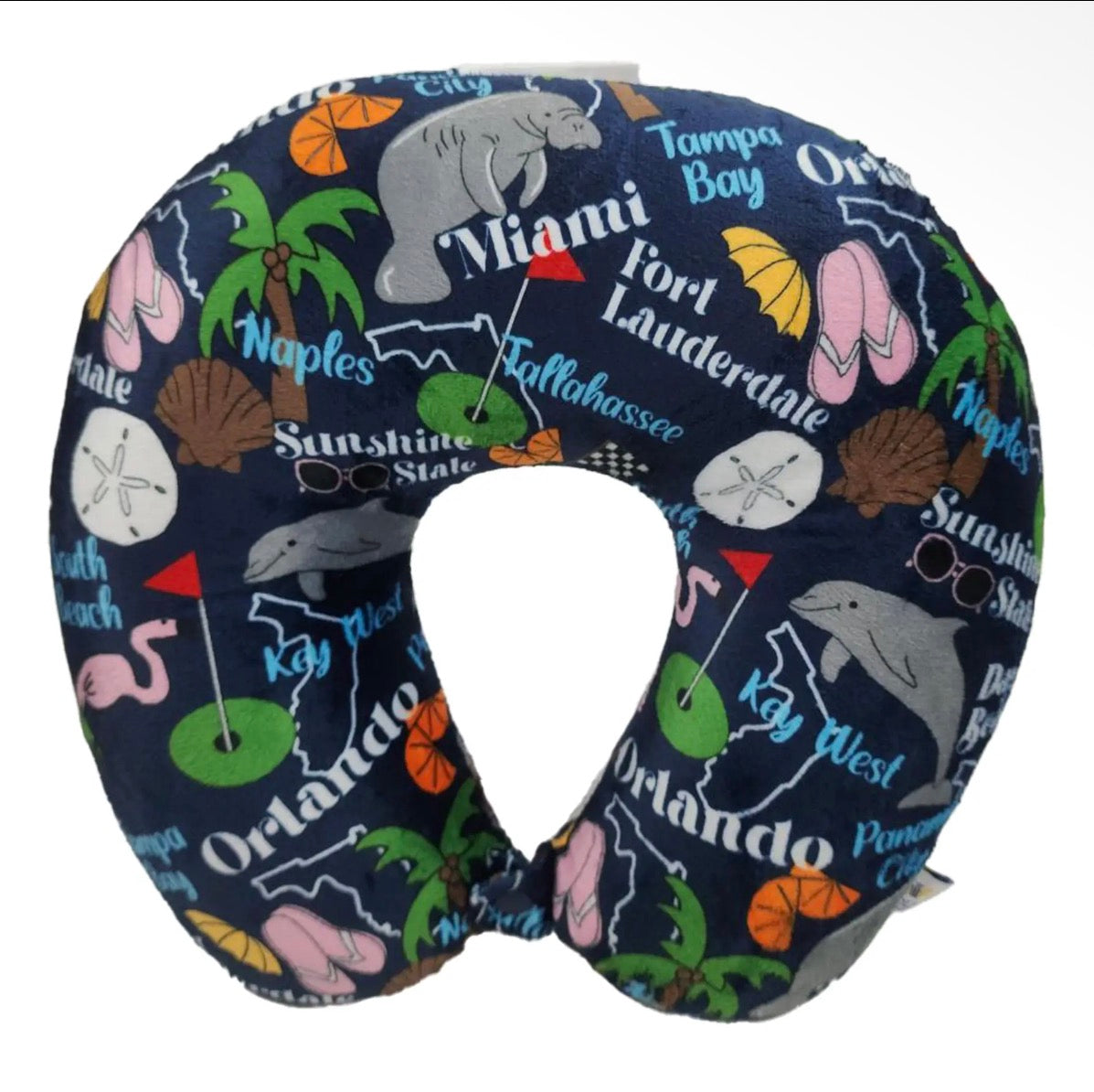 Fiber Filled Travel Neck Pillow-Florida