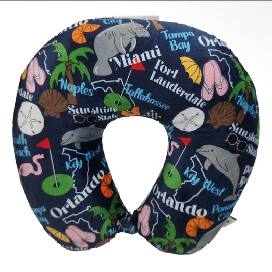 Fiber Filled Travel Neck Pillow-Florida