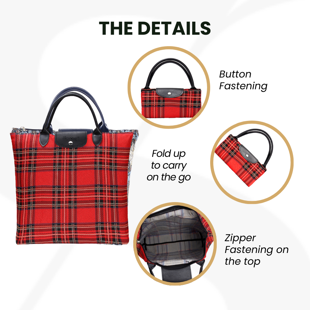 ROYAL STEWART TARTAN FOLDAWAY GROCERY BAG