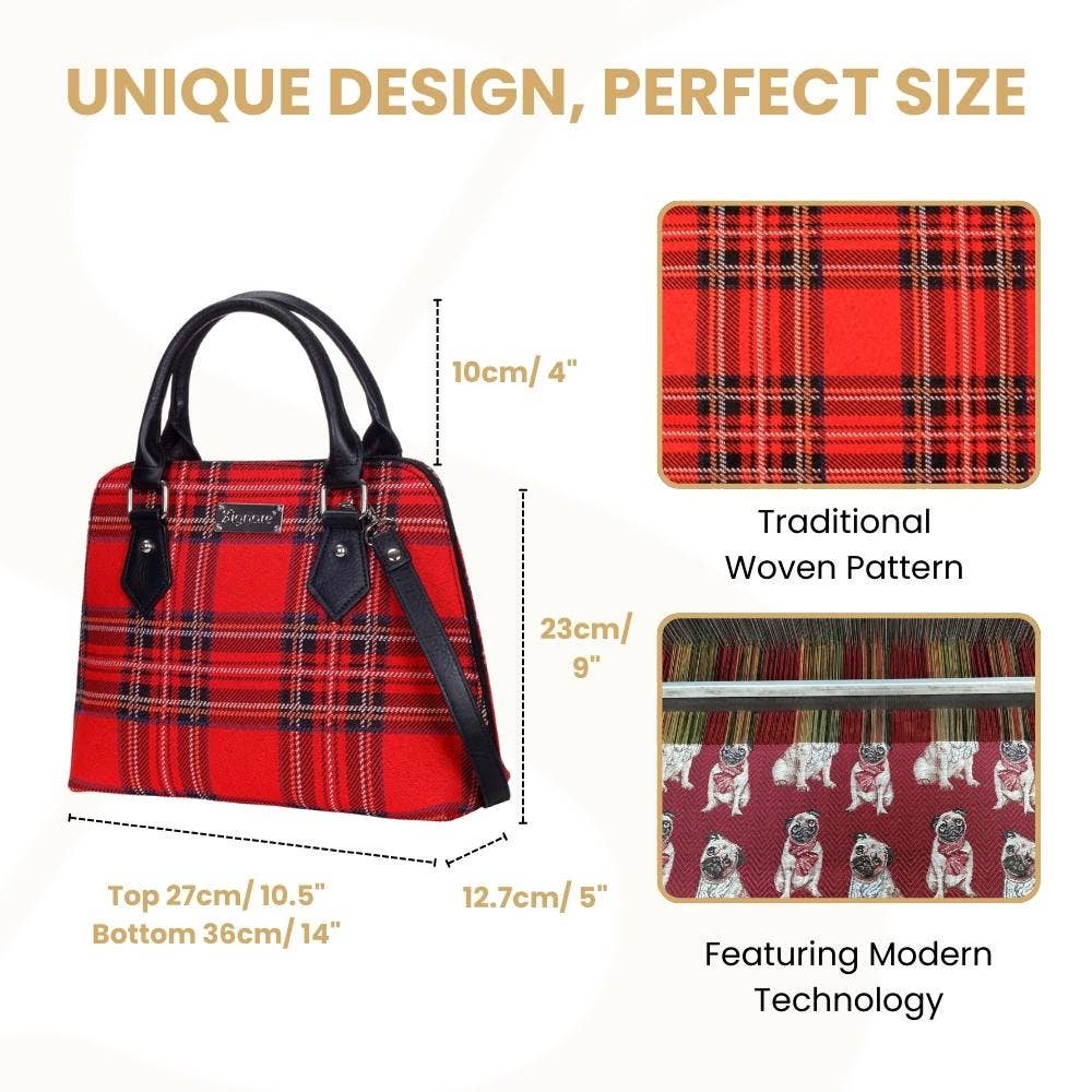 Royal Stewart Tartan Convertible Top Handle Purse Handbag
