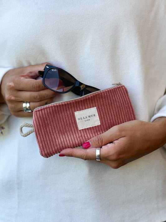 Corduroy Glasses Case – Coral Pink (Coral)