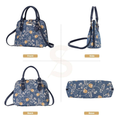 Jane Austen's Blue Convertible Top Handle Purse Handbag