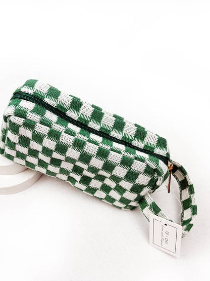 Famous Checker Cosmetic / Toiletry Bag with handle