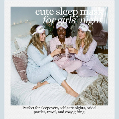 Adjustable Ruffle Satin Sleep Eye Mask - Wake Me For Drinks