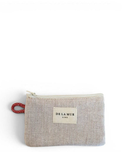 Striped Coin Purse – Gray & Cream (Ibi)