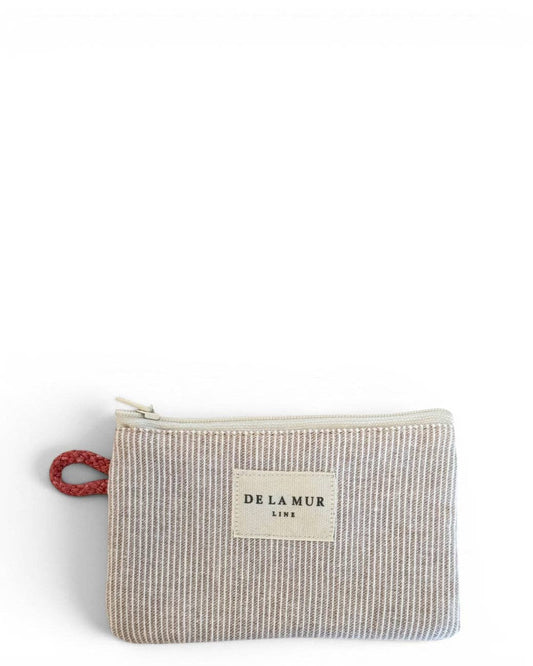 Striped Coin Purse – Gray & Cream (Ibi)