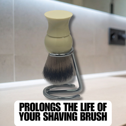Chrome Shaving Brush Stand – Compact 2.75” Tall Metal Holder