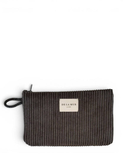 Corduroy Small Makeup Bag / Coin Purse – Charcoal Gray (Boni)