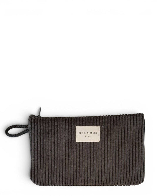 Corduroy Small Makeup Bag / Coin Purse – Charcoal Gray (Boni)