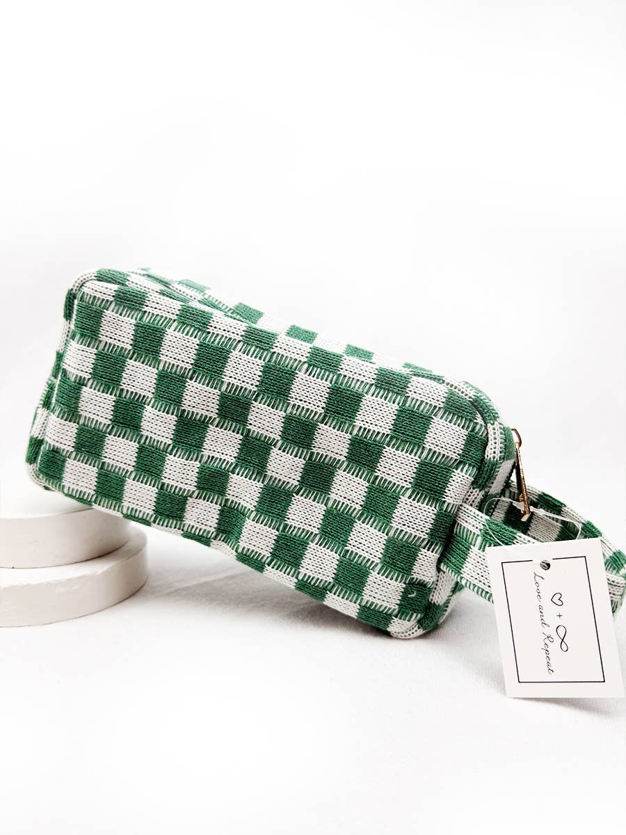Famous Checker Cosmetic / Toiletry Bag with handle