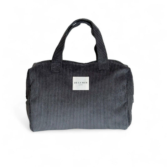 Corduroy Extra Large Makeup Bag – Charcoal Gray (Boni)