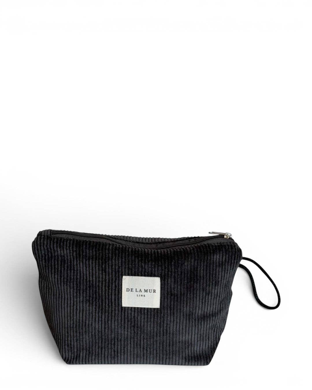 Corduroy Large Toiletry Bag – Charcoal Gray (Boni)