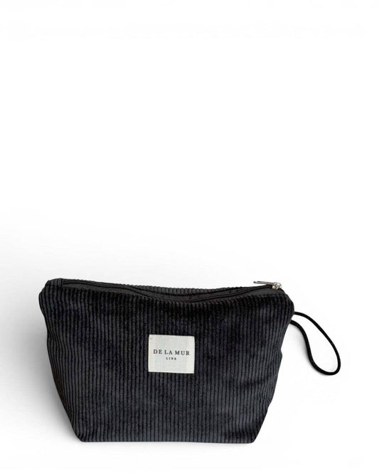Corduroy Large Toiletry Bag – Charcoal Gray (Boni)