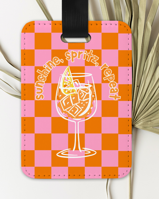 Sunshine Spritz Repeat Checkered Luggage Tag