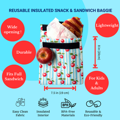 Yumbox Reusable Snack & Sandwich Bag - Cherry Print