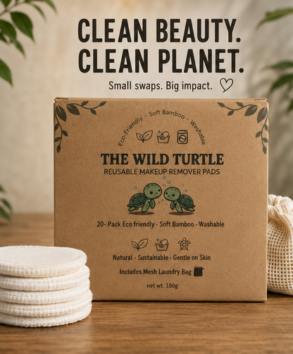 Reusable Makeup Pads — Organic Cotton & Bamboo, Washable (20 pack)