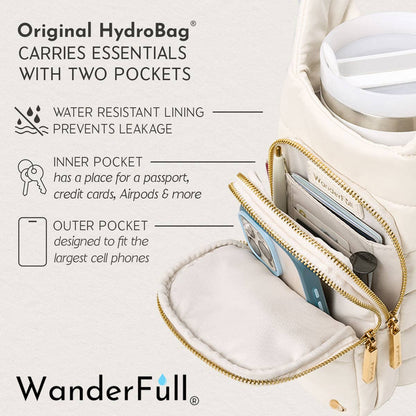HydroBag® HANDLE®- Ivory Vegan Leather with Strap Bundle
