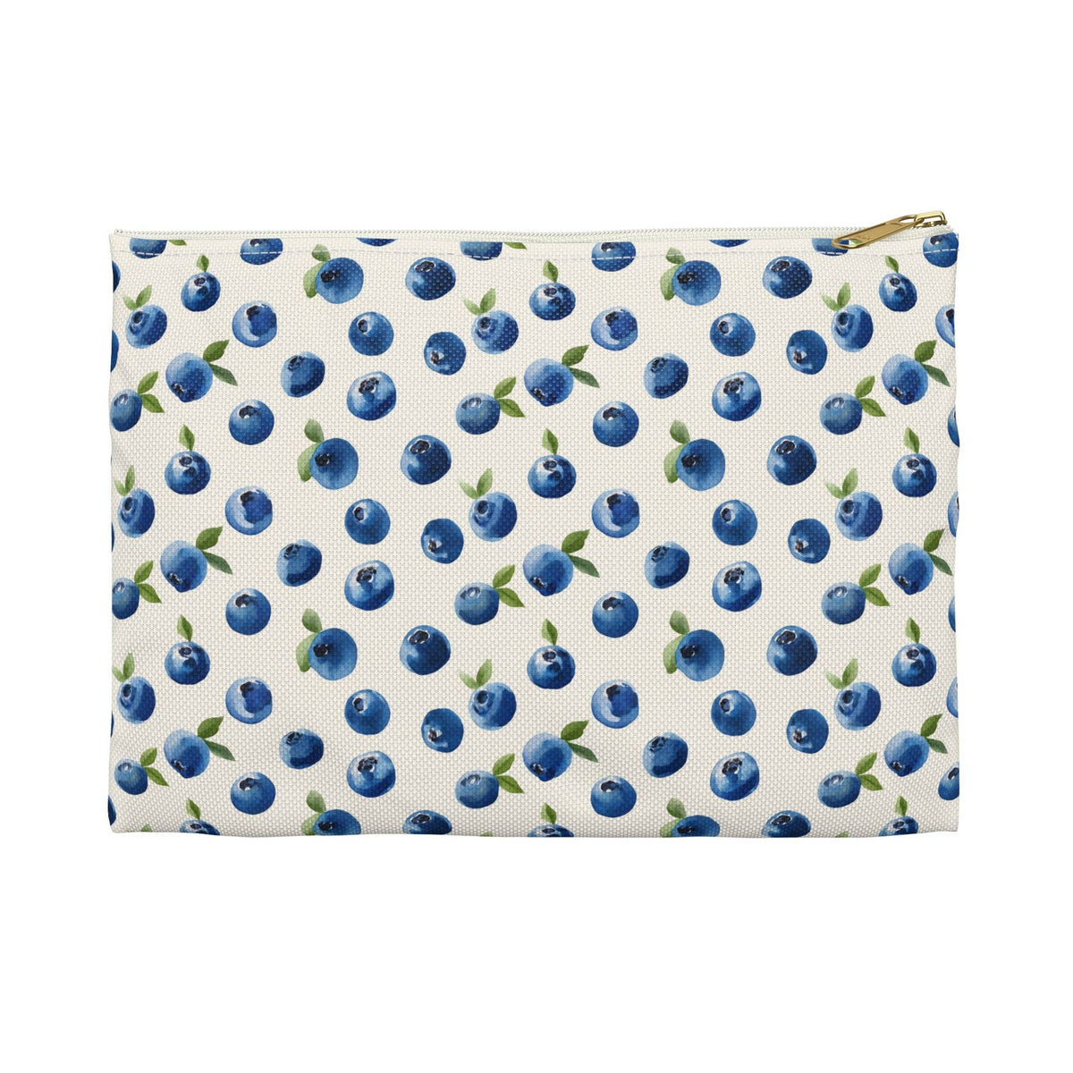 Maine Blueberry Flat Zipper Pouch | Coastal Cosmetic Bag, Travel Organizer