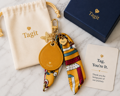 Spirit Animal AirTag Bag Charm — Mustard Yellow Bee