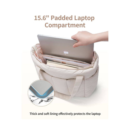 Narwey Puffy Quilted Work Tote Bags for Carry on