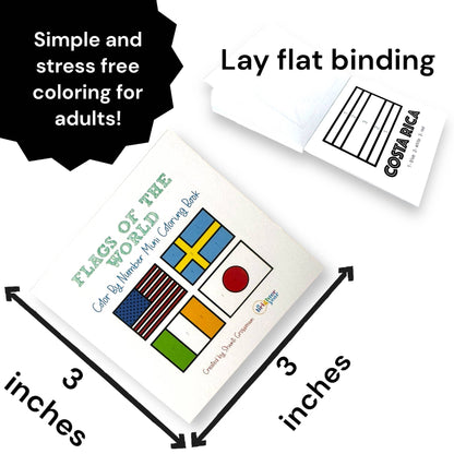 Flags of the World Color by Number Kid's Mini Coloring Book